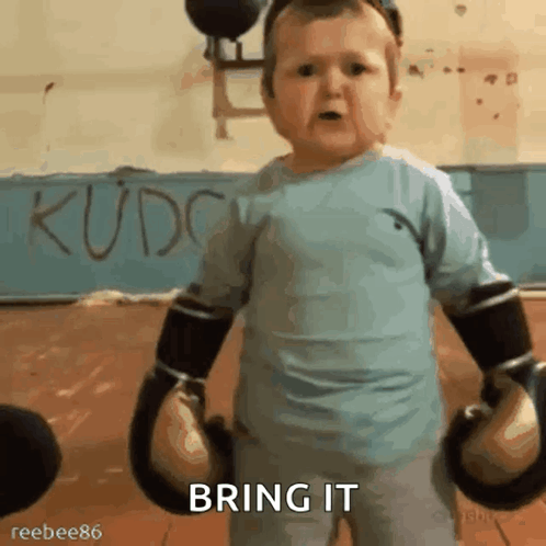hasbulla threatening with boxing gloves